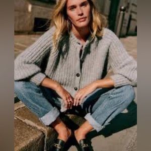 Sezane Emile cardigan in mottled grey XXS